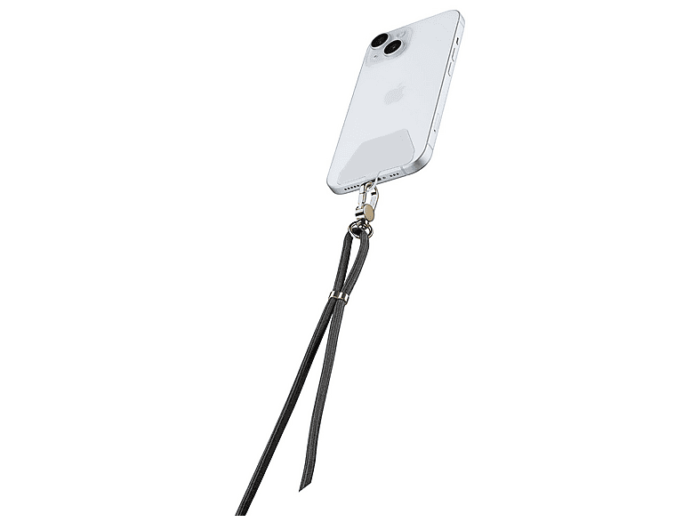 Cellular Line universal Strap Handschlaufe, Umhängetasche, für Smartphone Backcover, Schwarz; Handykette