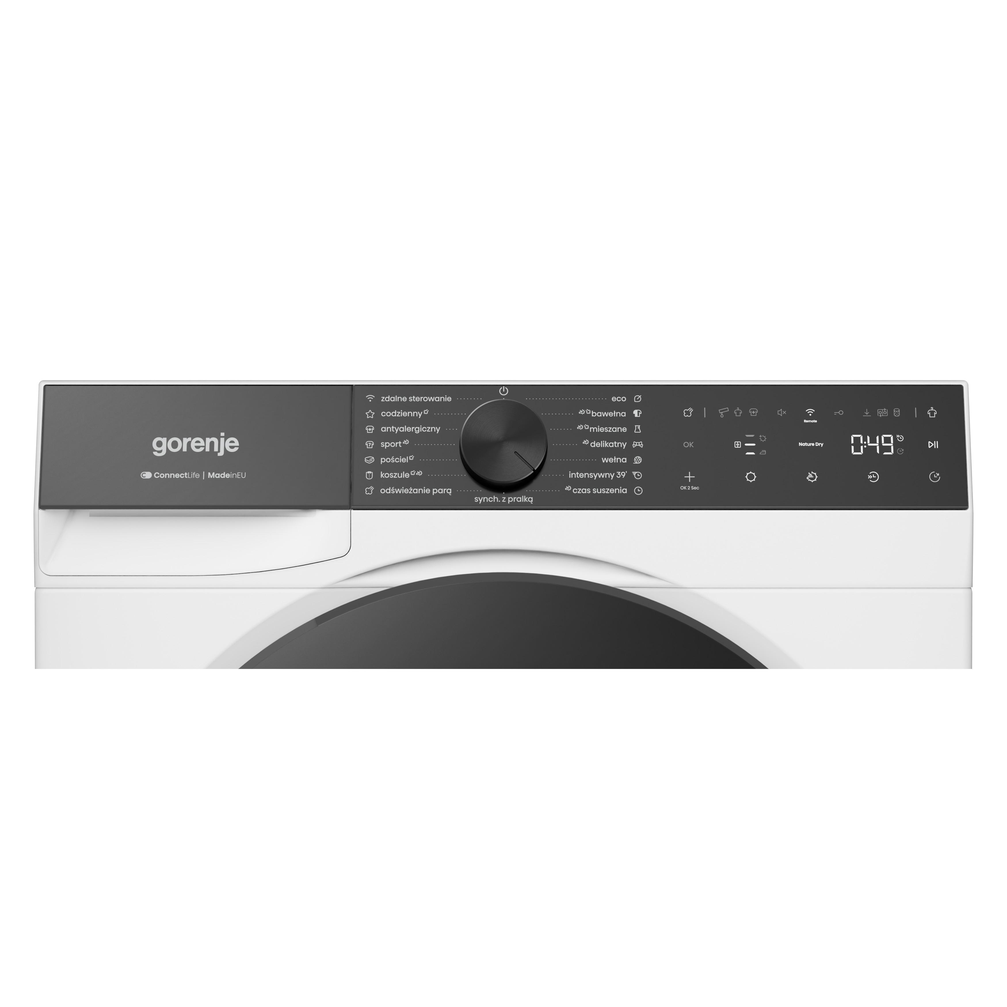 Ein moderner Gorenje Trockner mit digitaler Anzeige und Programmauswahl.