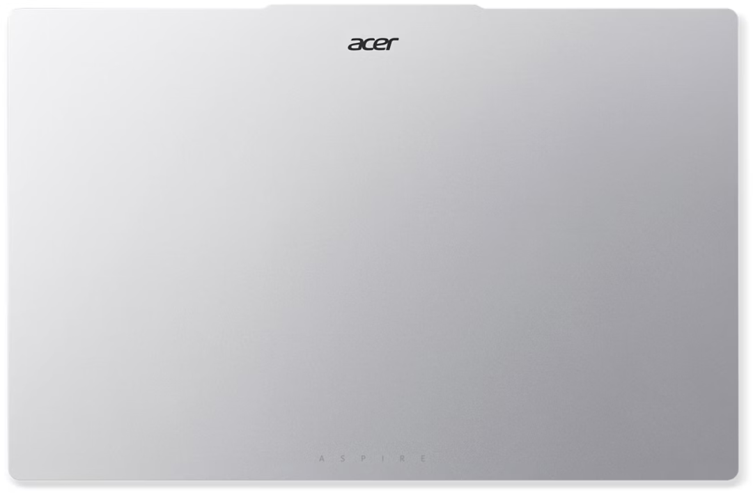 Ezüst Acer Aspire laptop csukott állapotban, logóval középen felül.