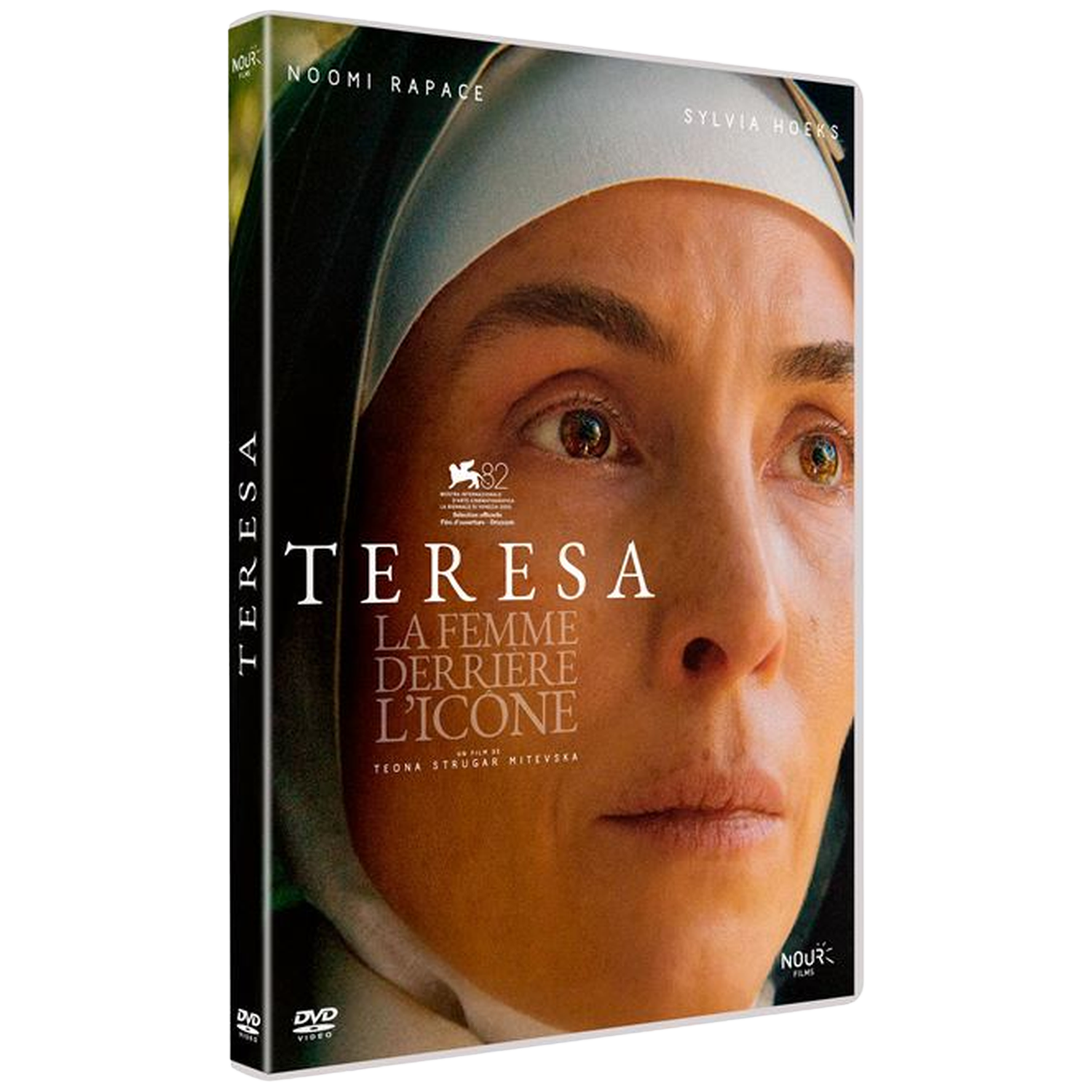 Boîtier DVD avec gros plan d'une femme en habit de nonne, intitulé 'Teresa'.