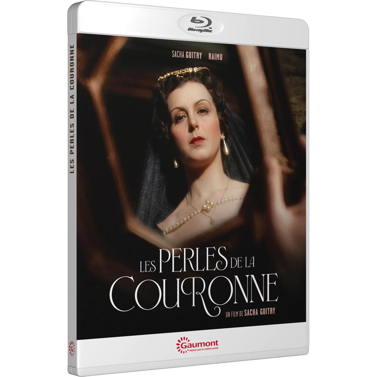 Couverture Blu-ray : femme voilée et parée de perles, titre du film « Les Perles de la Couronne ».