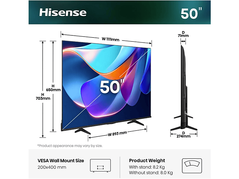 Hisense 50A6S (2026) 50 Zoll UHD Smart TV 4K 60 Hz — Foto 2 von 5