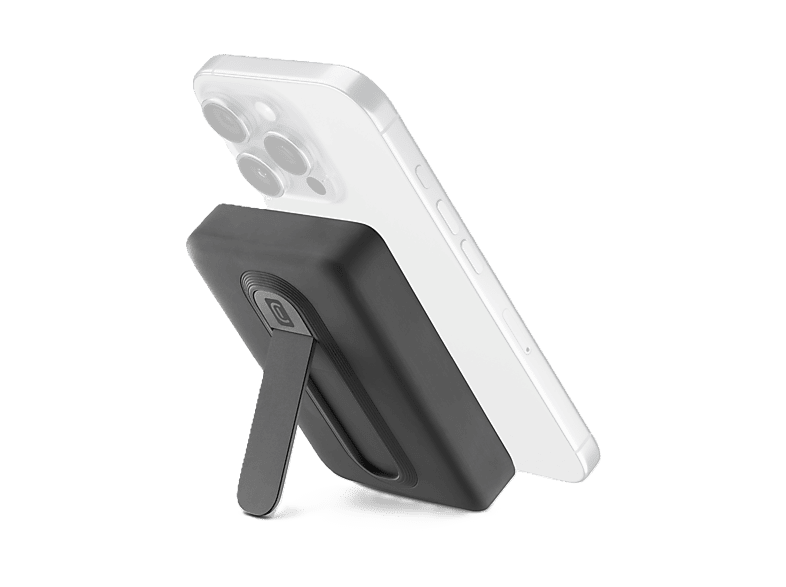 Powerbank - CellularLine Mag Stand, 10000 mAh, 20 W, Carga inalámbrica, USB C, Negro