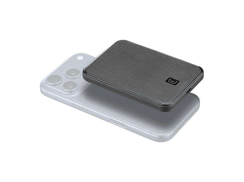 Powerbank - CellularLine Mag Airy Qi2, 5000 mAh, Carga rápida, USB C, Negro