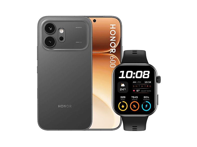 HONOR 600 8+256 + WATCH 2i, 256 GB, Black