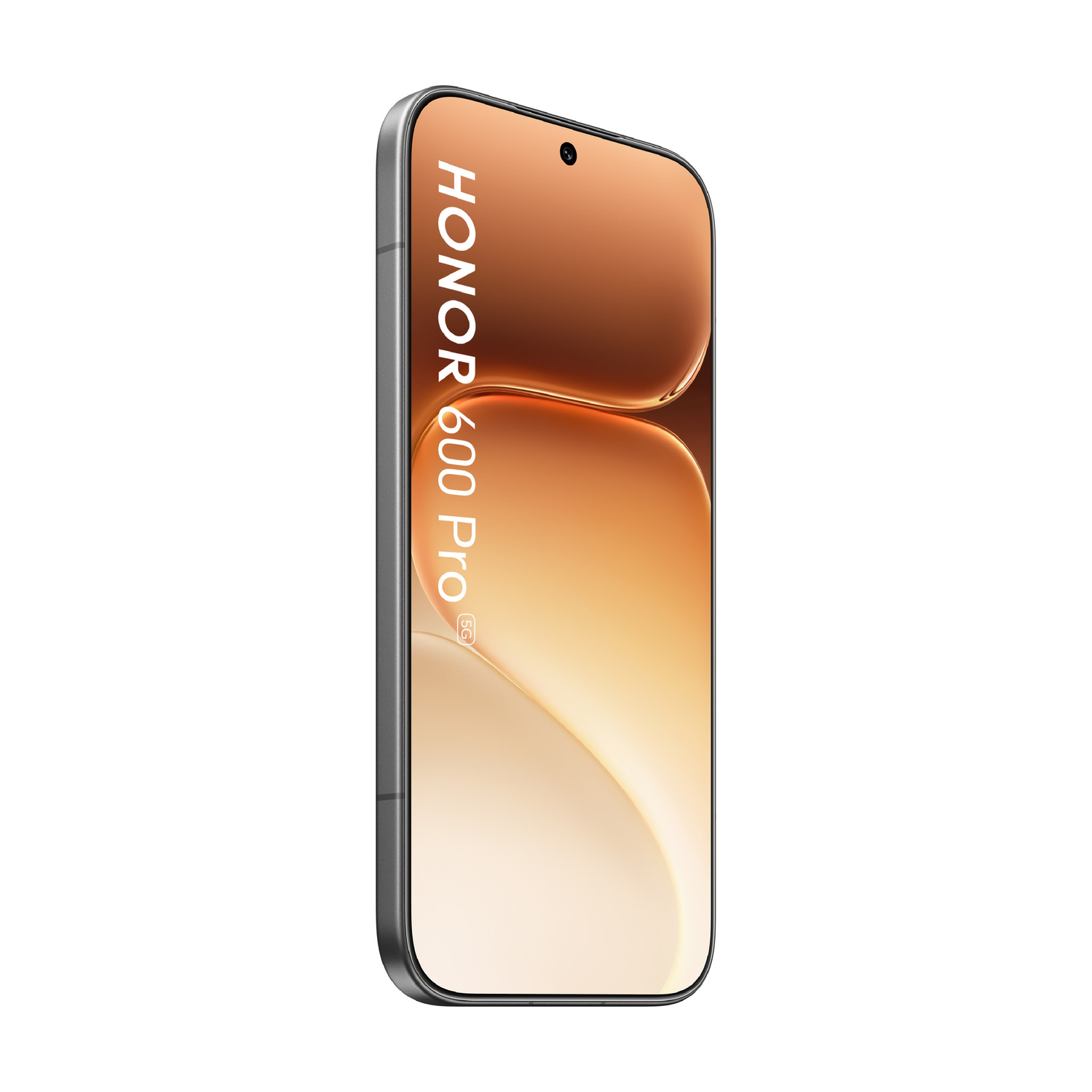 Uno smartphone Honor 60 Pro 5G argento con schermo sfumato e notch.