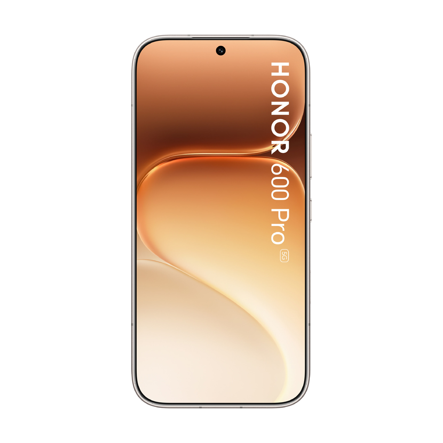 Smartphone Honor 60 Pro 5G con gradiente dorato sullo schermo.