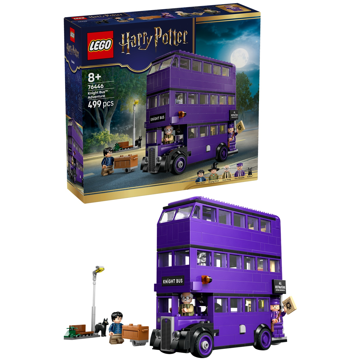 LEGO Harry Potter Knight Bus set with figures and accessories.