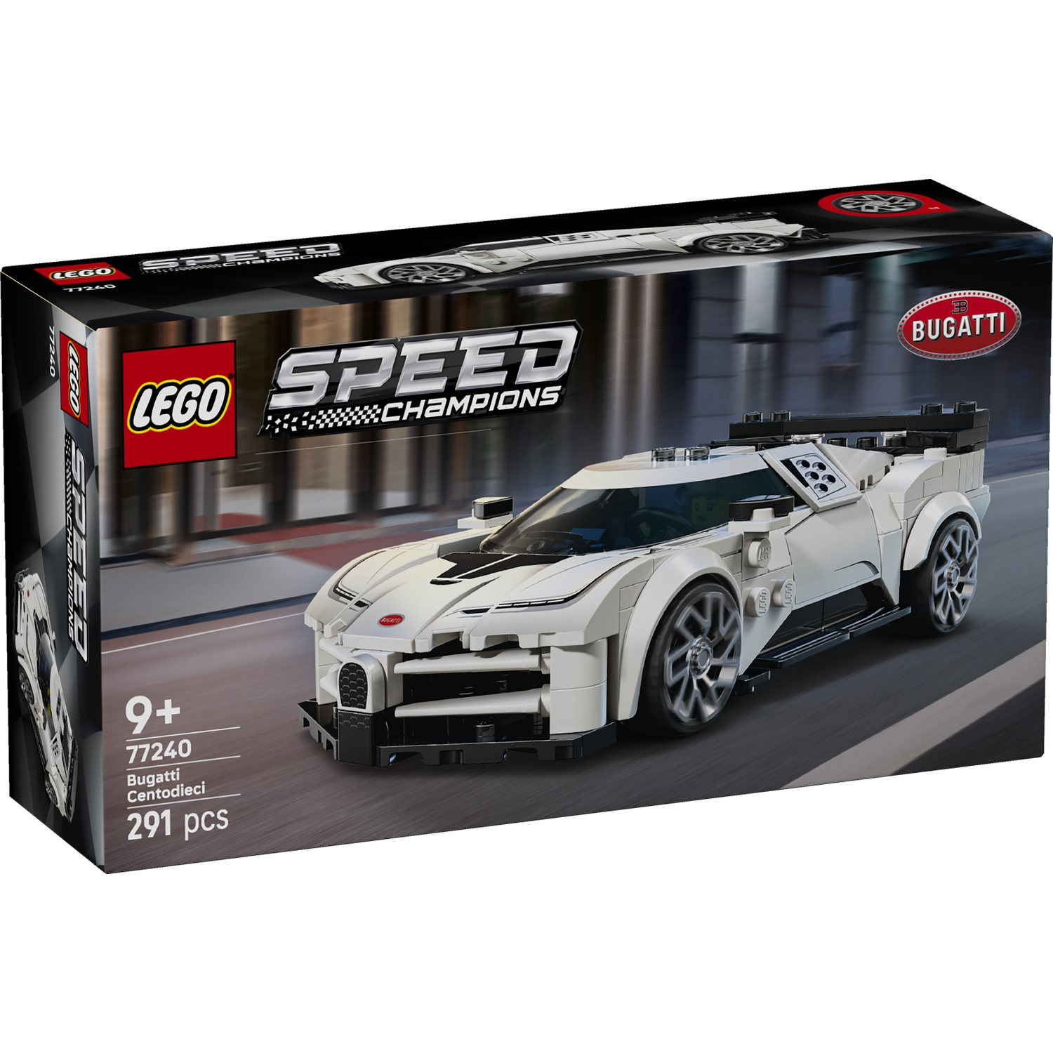 Lego Speed Champions Bugatti Centodieci setdoos, 291 stukjes.
