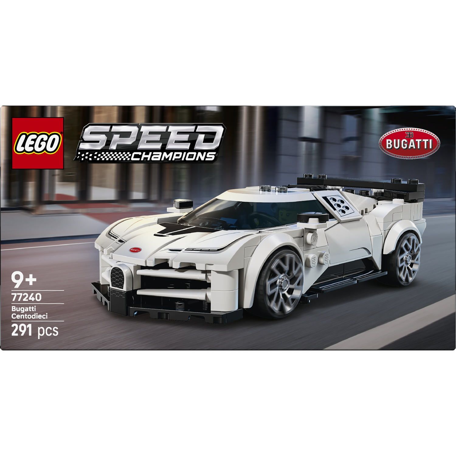 Lego Speed Champions Bugatti Centodieci set met 291 onderdelen voor 9+.