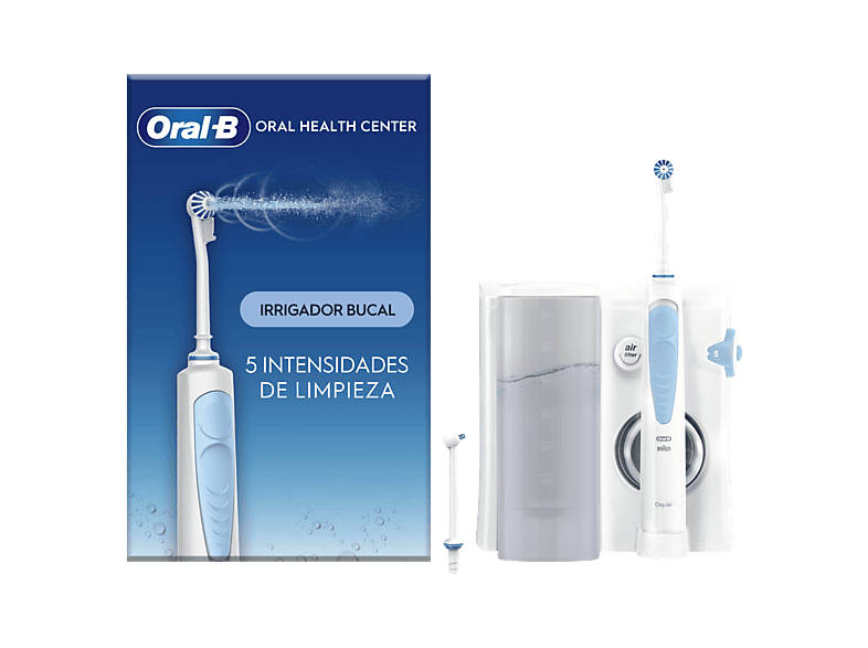 Irrigador - Oral-B Bucal, Tecnología Oxyjet, 5 niveles de presión agua, 4 tipos chorro, 1 Cabezal Waterjet