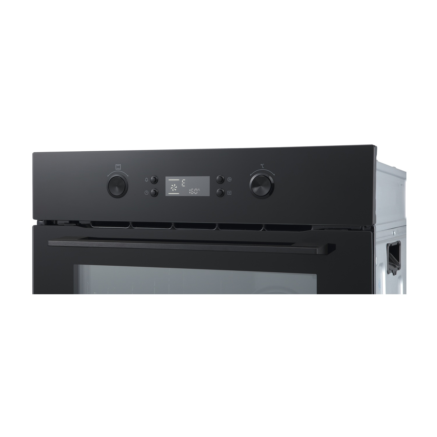 Forno nero con display digitale che mostra 160 gradi Celsius.