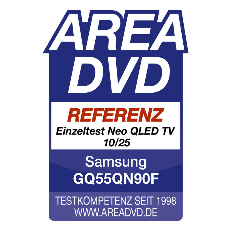 Logo AREA DVD Referenz: Samsung GQ55QN90F Neo QLED TV Einzeltest 10/25.