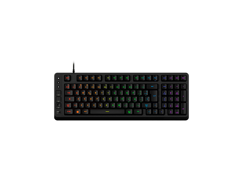 Teclado gaming - HyperX Eve 1800, membrana con iluminación RGB y teclas multimedia, Negro