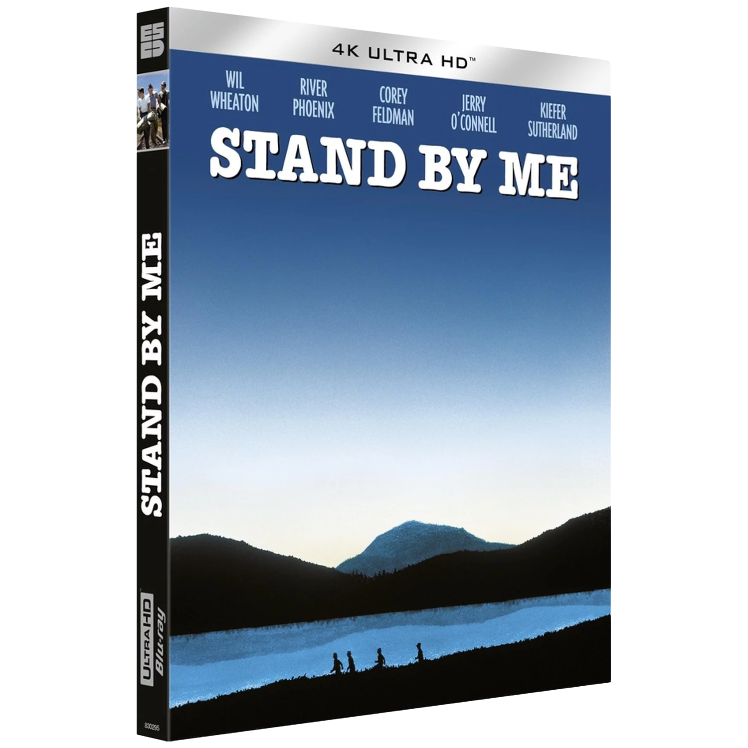 Boîtier Blu-ray Stand By Me. Quatre garçons marchent sur une rive.