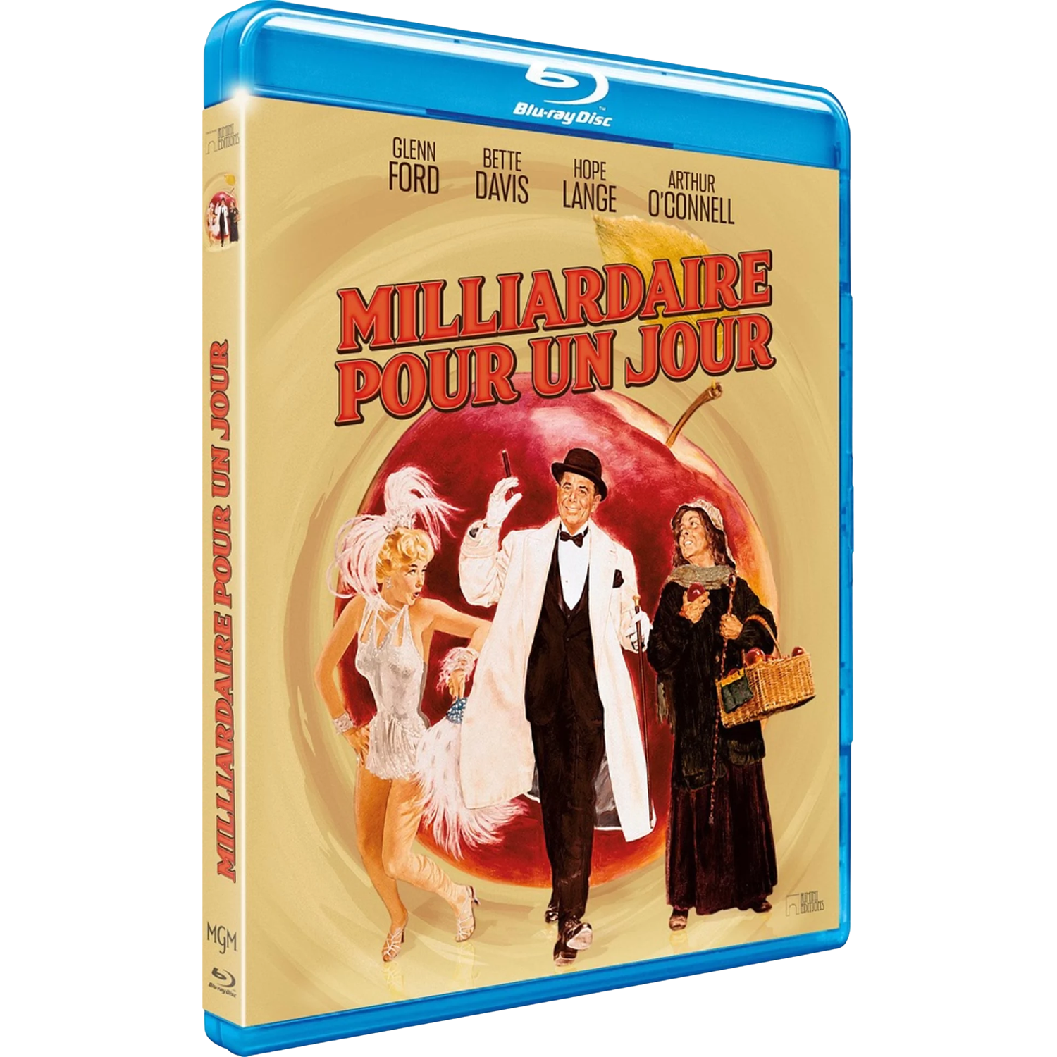 Boîtier Blu-ray avec trois personnes devant une grosse pomme et le titre du film.