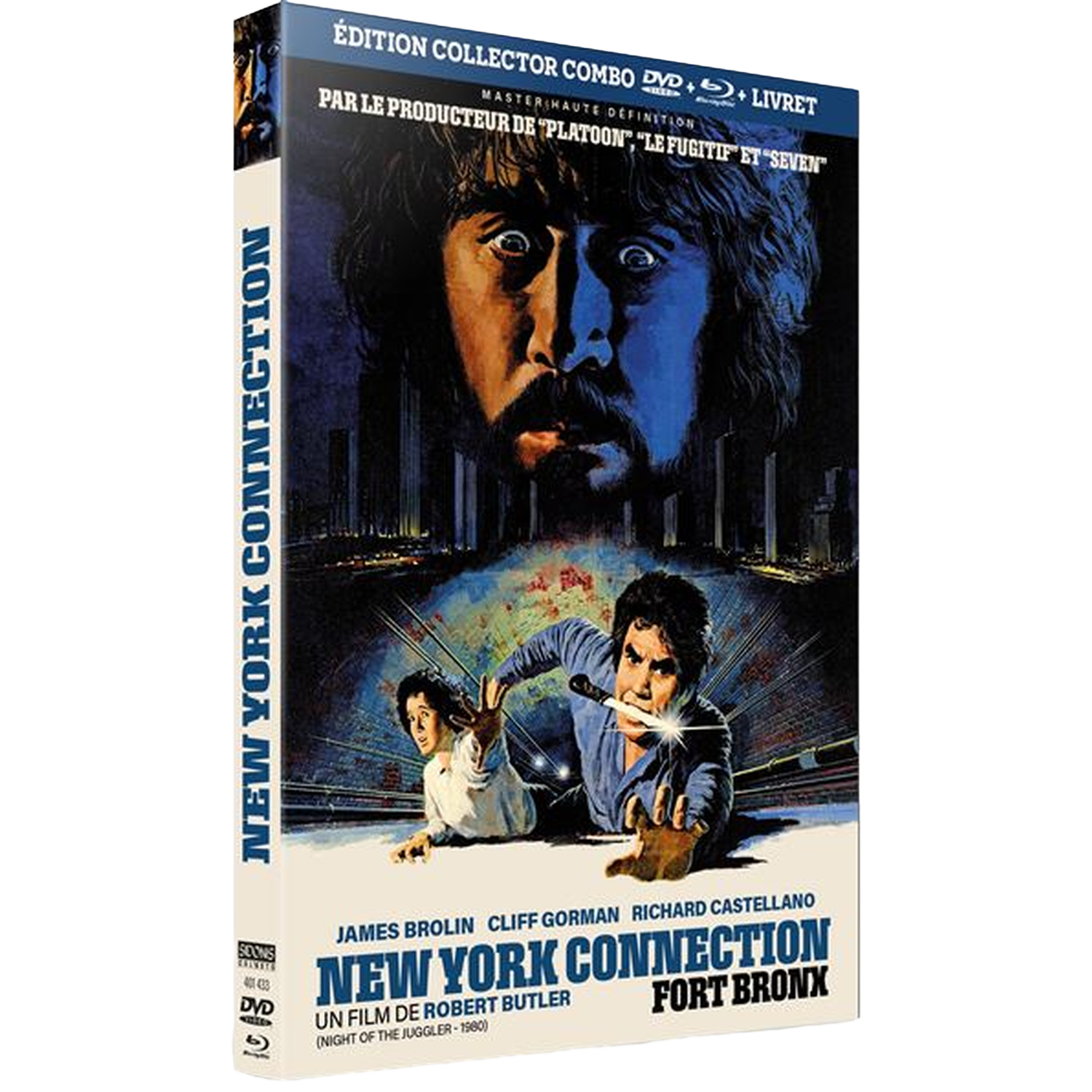 Boîtier DVD du film "New York Connection", avec acteurs et scènes.