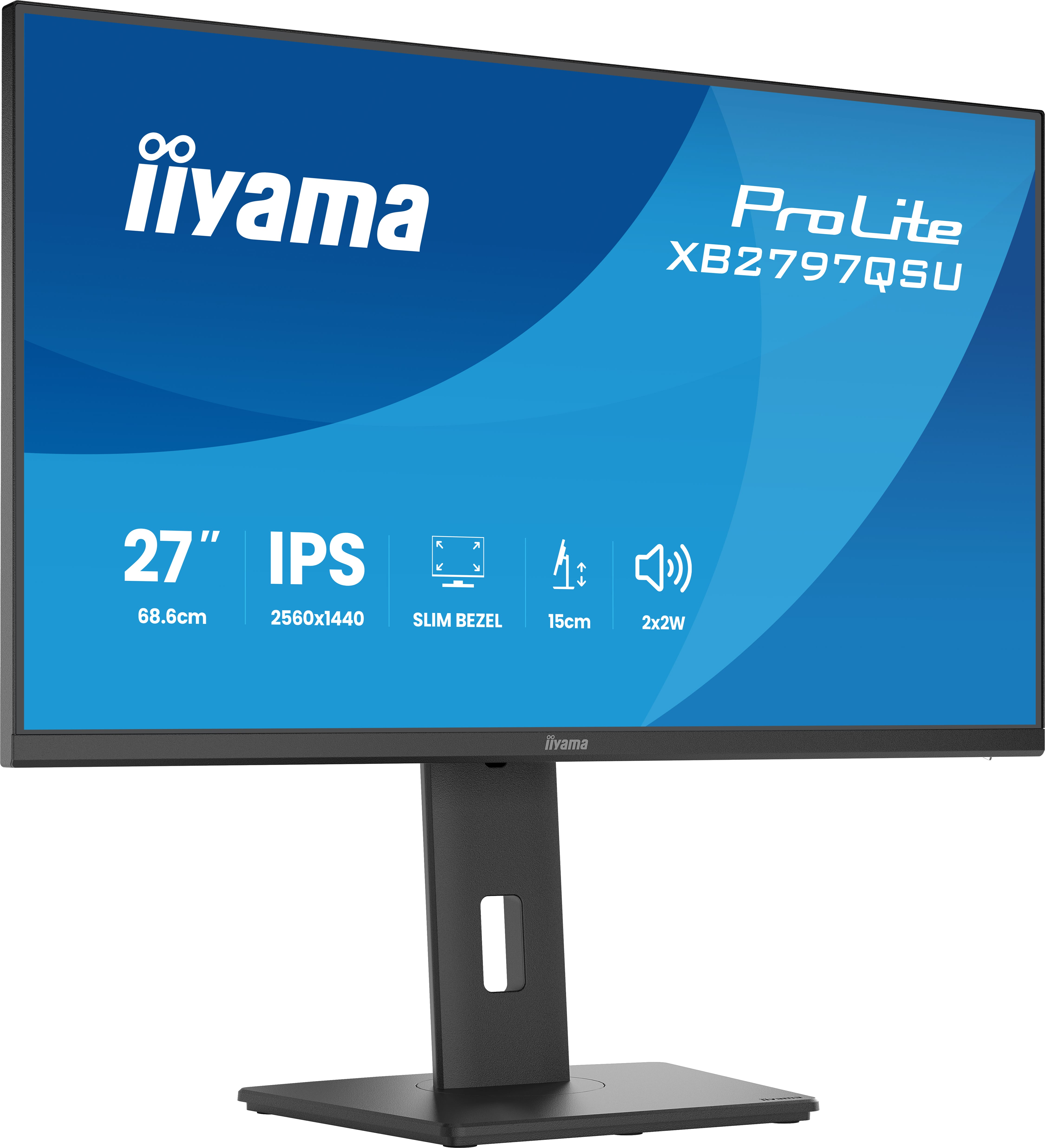 Ein 27-Zoll-IPS-Monitor mit Slim Bezel und 2x2W Lautsprechern.