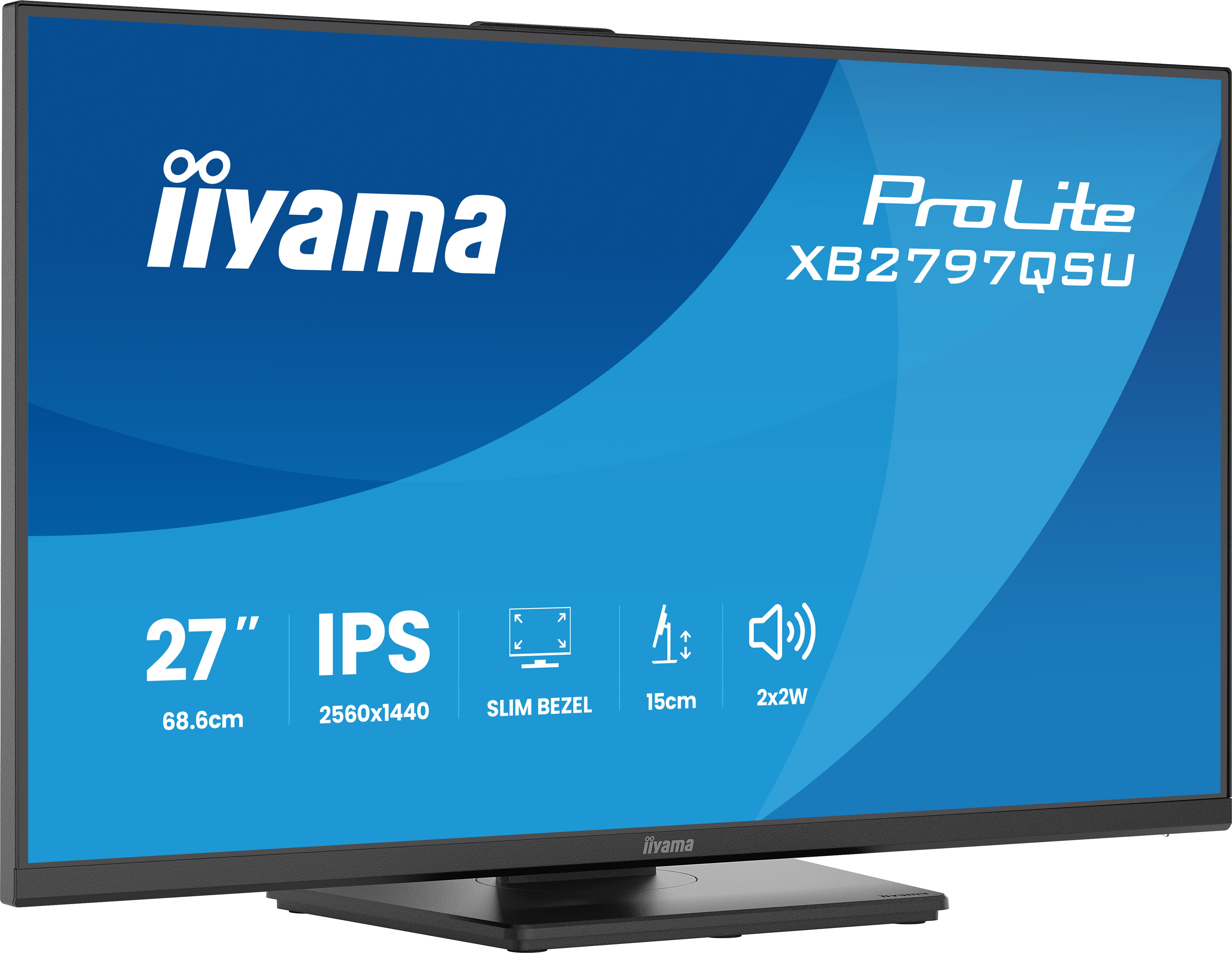 Ein 27-Zoll-IPS-Monitor mit 2560x1440 Auflösung und schlankem Rahmen.