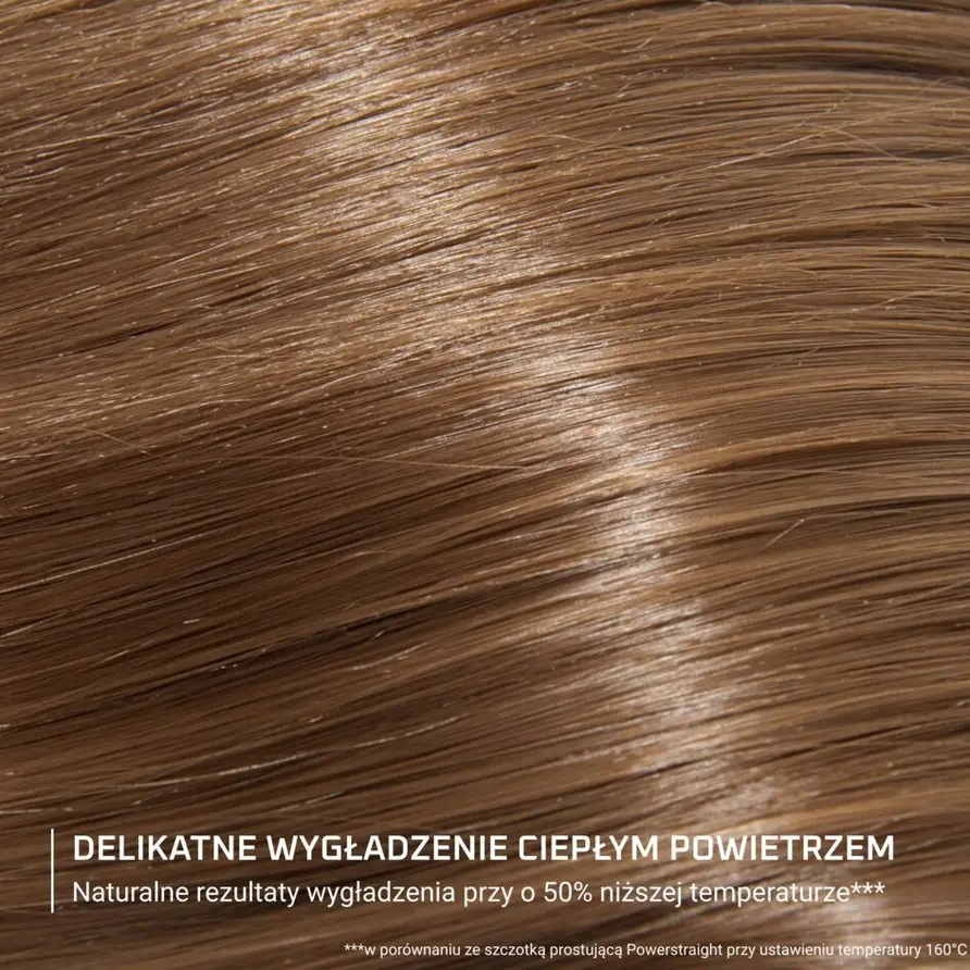 Błyszczące, jasnobrązowe włosy z lekką falą, w zbliżeniu.