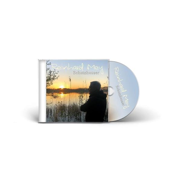 CD-Cover und Disc mit einem Mann, der sich gegen einen Sonnenuntergang über Wasser abhebt.
