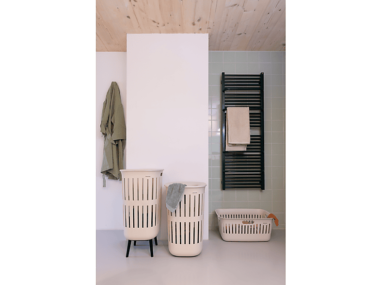 Brabantia 247866 Collect-It Wäschekorb 2er Set, Black, 55l, Soft Beige — Foto 2 von 2