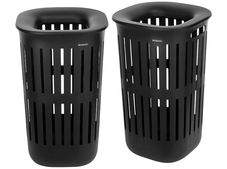 Brabantia 247842 Collect-It Wäschekorb 2er Set, Black, 55l, Black