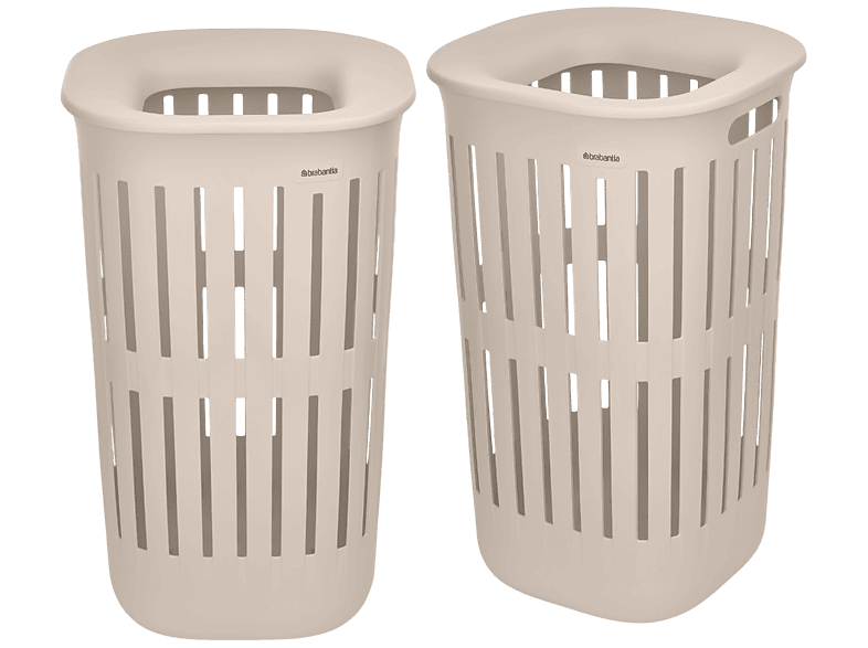 Brabantia 247866 Collect-It Wäschekorb 2er Set, Black, 55l, Soft Beige