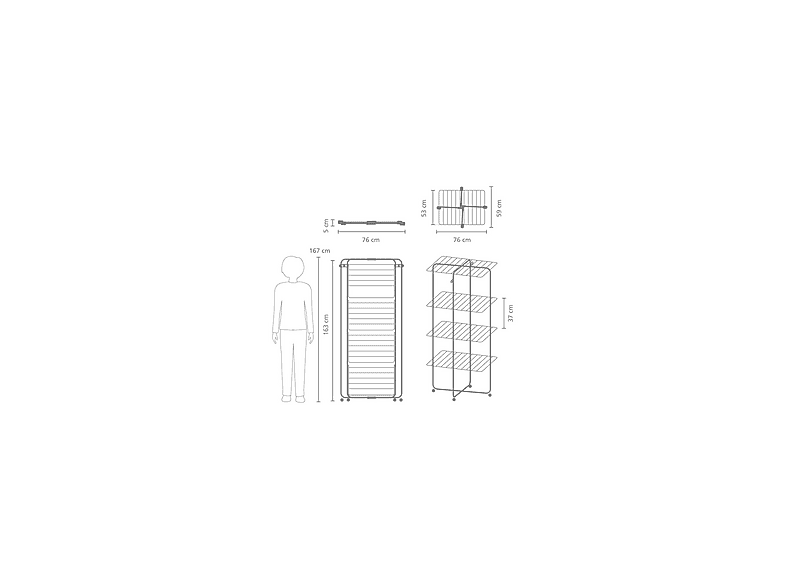 Brabantia HangOn Turm-Trockengestell, 30 Meter - Matt Black — Foto 4 von 5