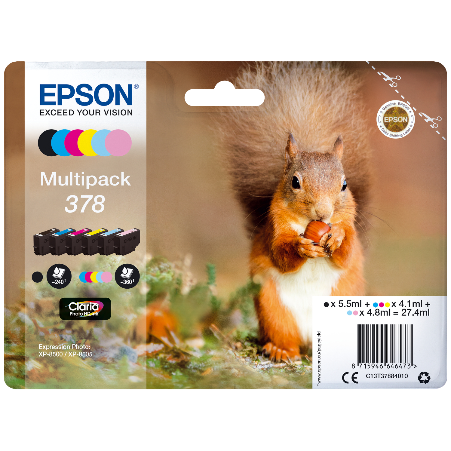 Epson 378 Multipack 6-kleuren Claria Photo Hd Ink