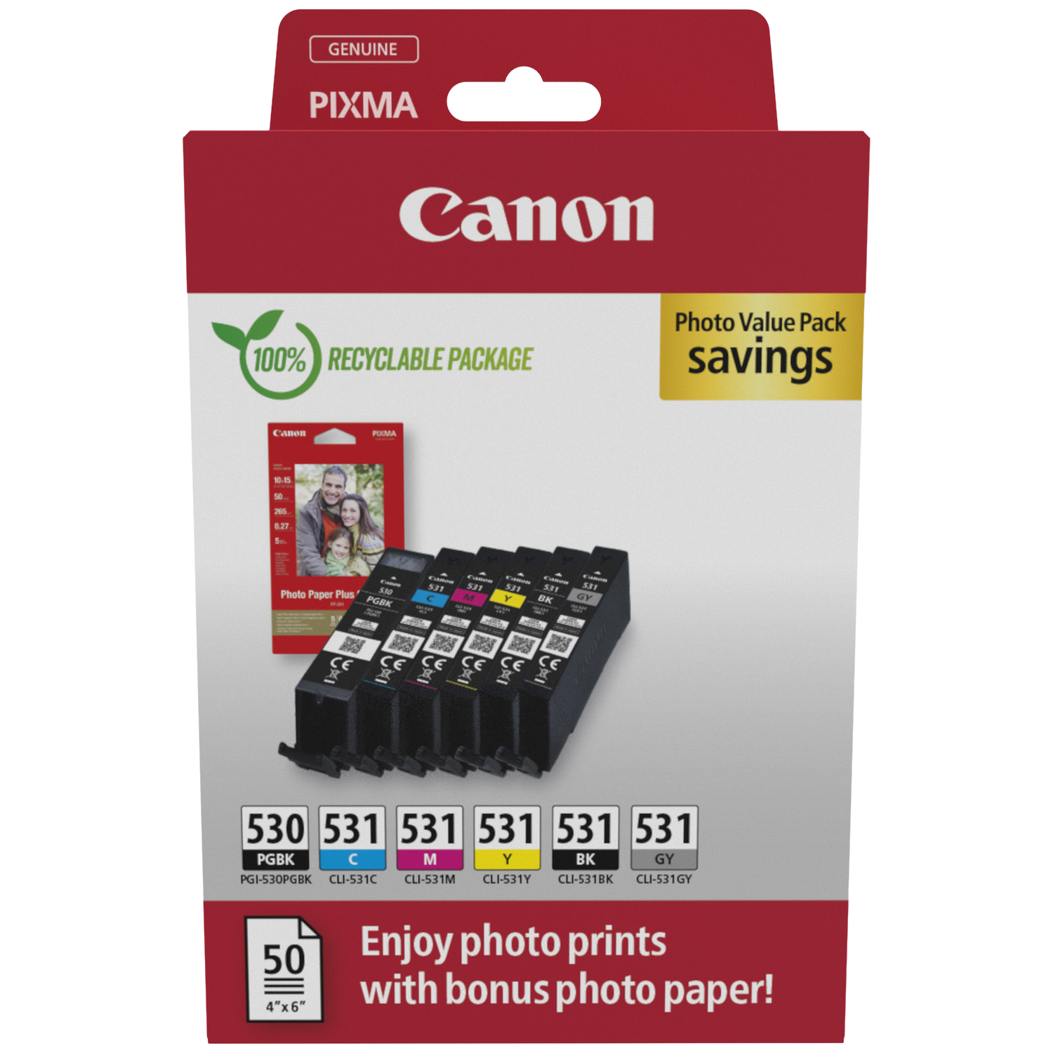 Canon Pgi-530-531pgbkmybkgy Meerkleurig