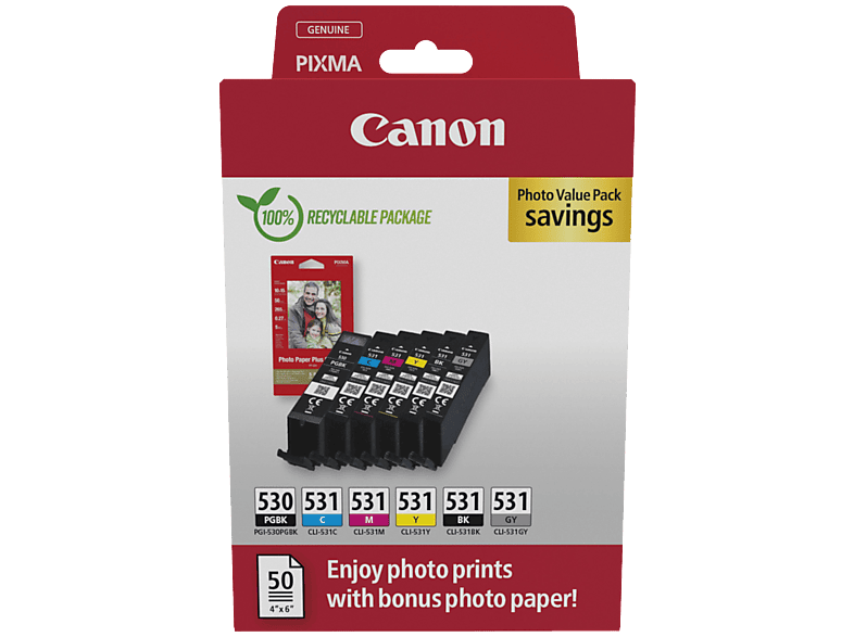 CANON pgi-530-531Pgbkmybkgy Meerkleurig | MediaMarkt