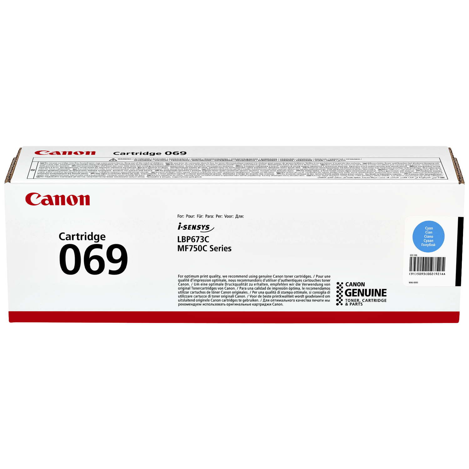 Canon 069 Toner Cyan Blauw