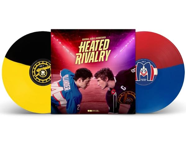 Zwei Vinyl-Schallplatten mit dem Soundtrack von „Heated Rivalry“.