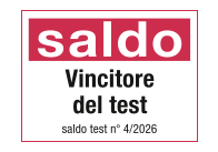 Saldo Vinitore del test: saldo test nº 4/2026. Roter Rahmen.