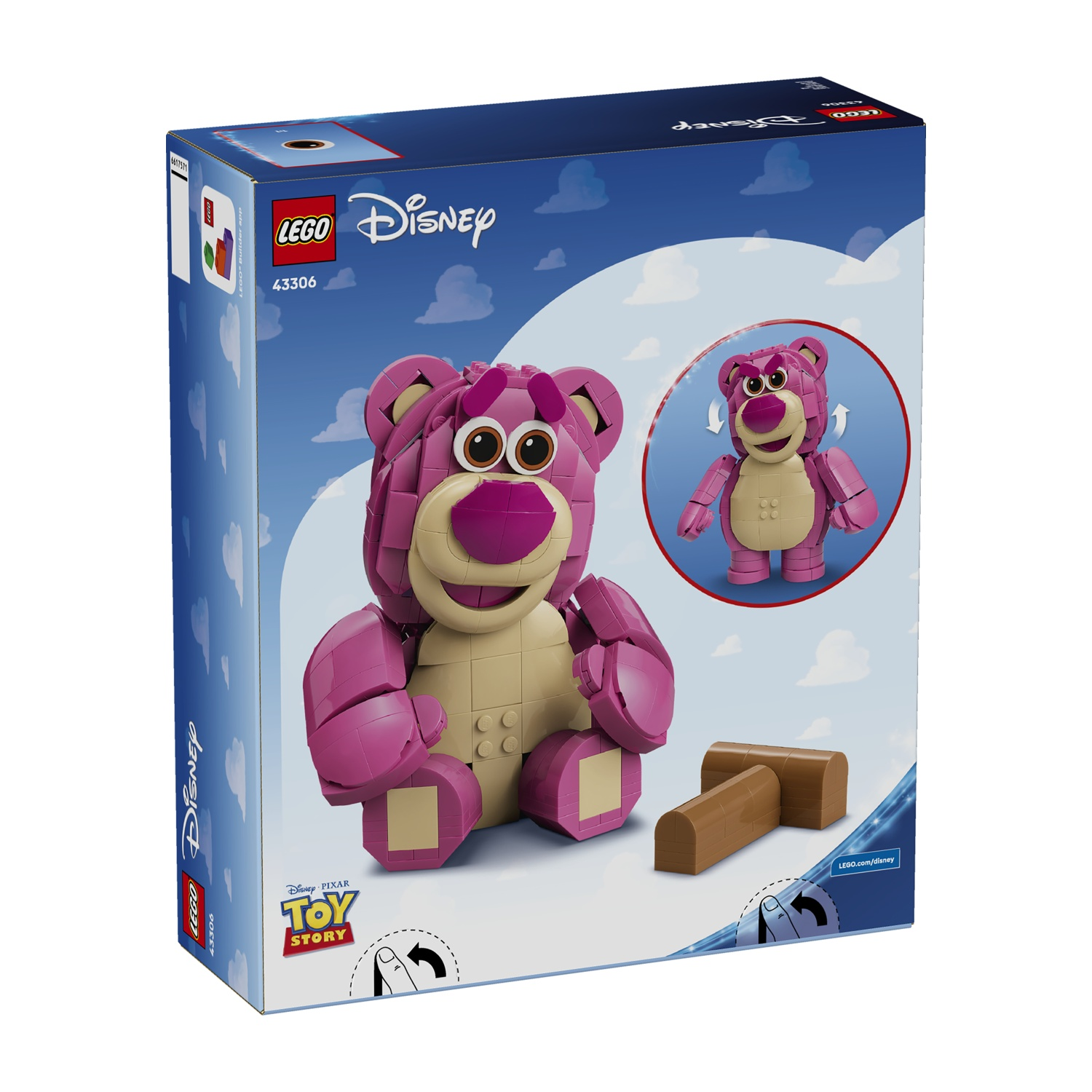 Set LEGO Disney dell'orso Lotso con due tronchi marroni.