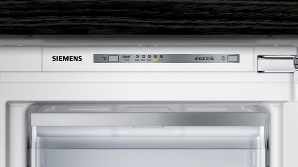 Siemens-Kühlschrank-Bedienfeld mit elektronischer Temperaturanzeige.