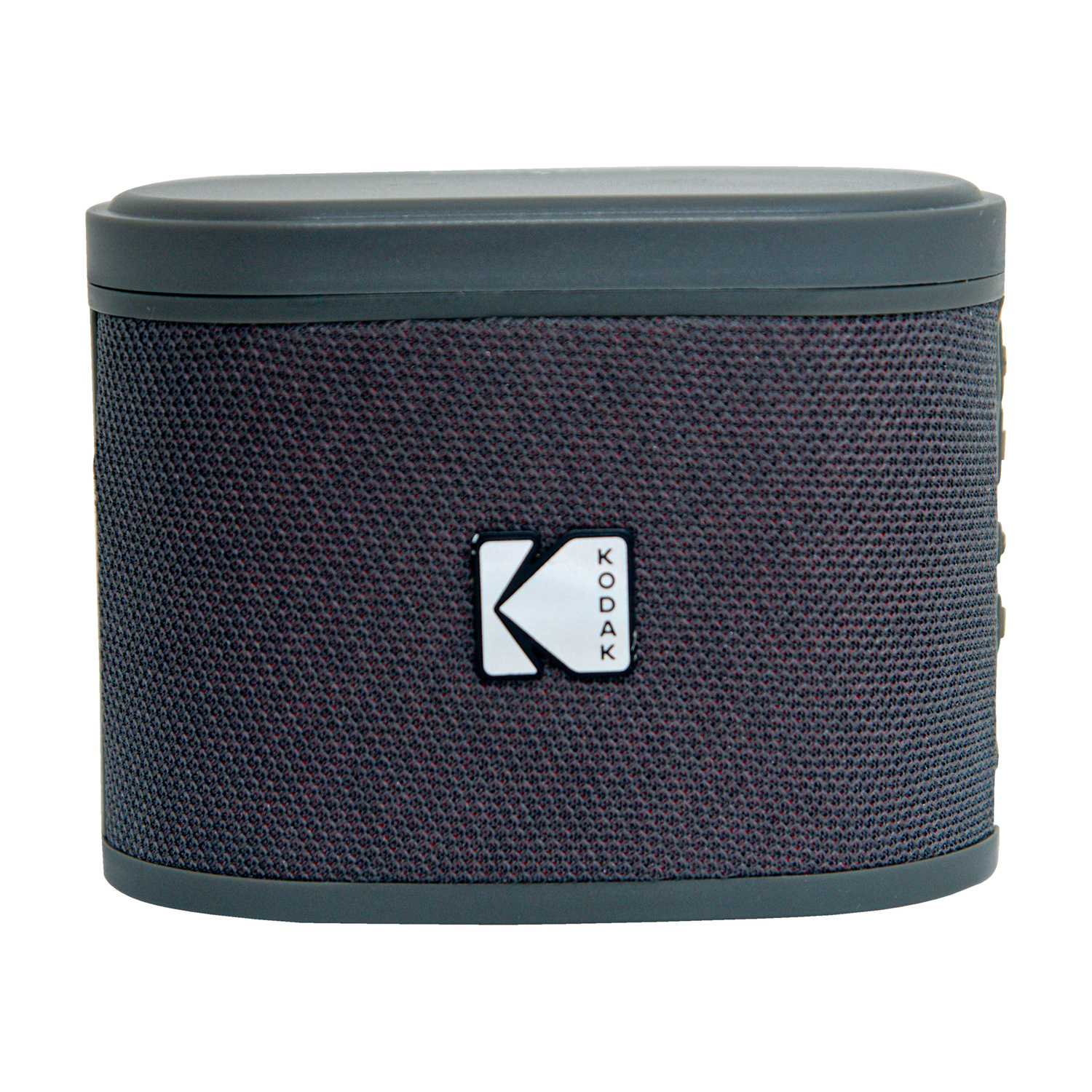 Altoparlante Bluetooth Kodak grigio con superficie in tessuto e logo K.