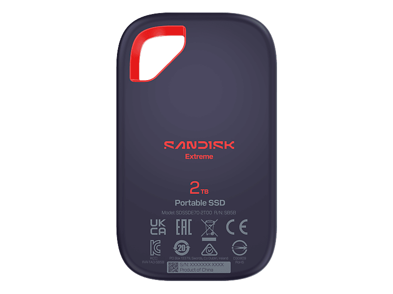 SANDISK Extreme® Portable Festplatte, 1 TB SSD, extern, Schwarz