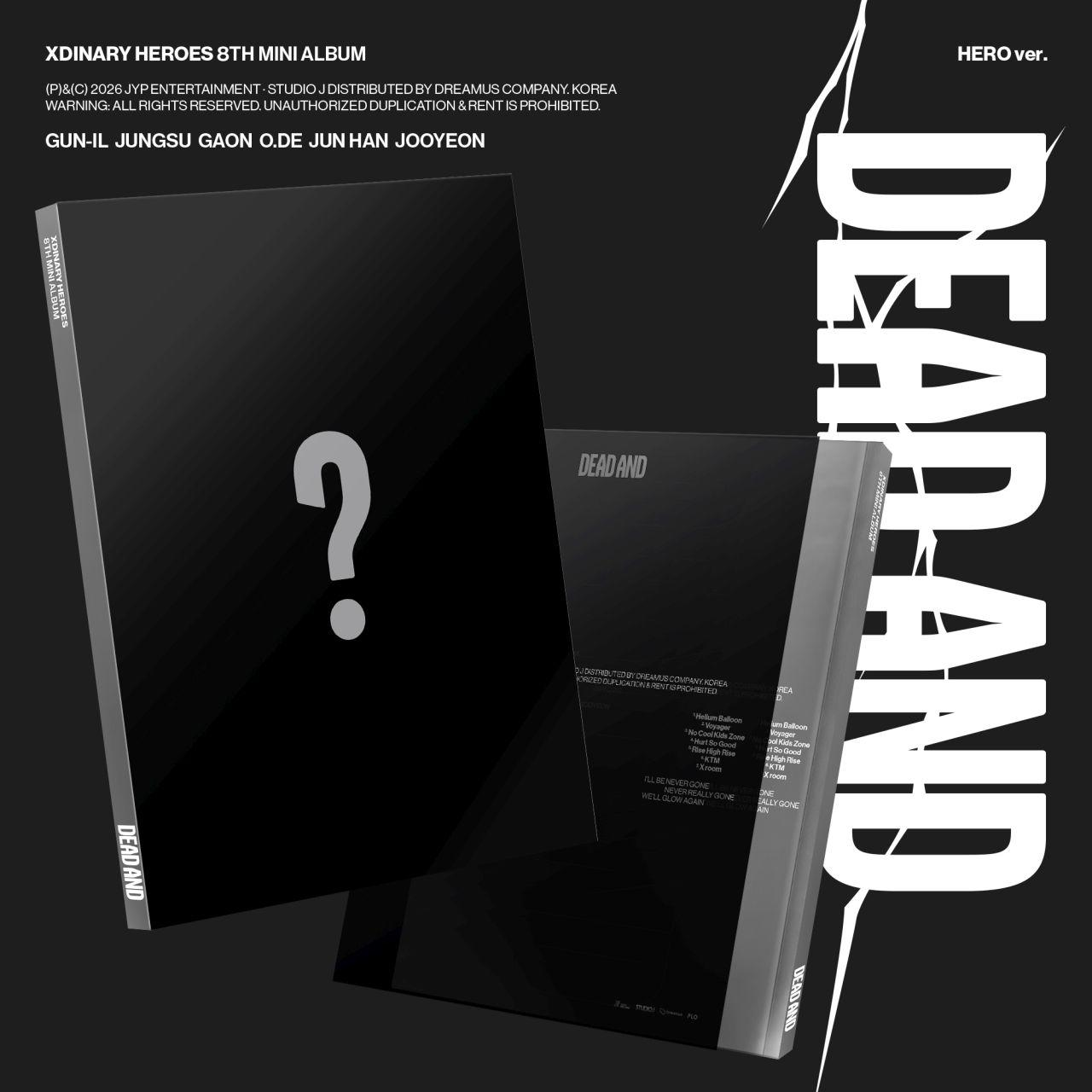 Schwarzes Album-Cover mit Fragezeichen und "DEAD AND" Schriftzug.