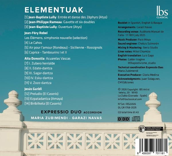 CD-Cover mit Werkliste, Künstlernamen und Label-Infos.