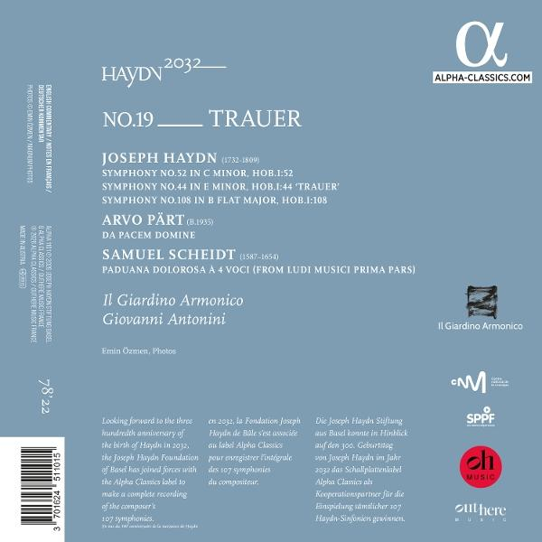 CD-Cover mit Haydn-Sinfonien, Komponisten und Alpha Classics Logo.