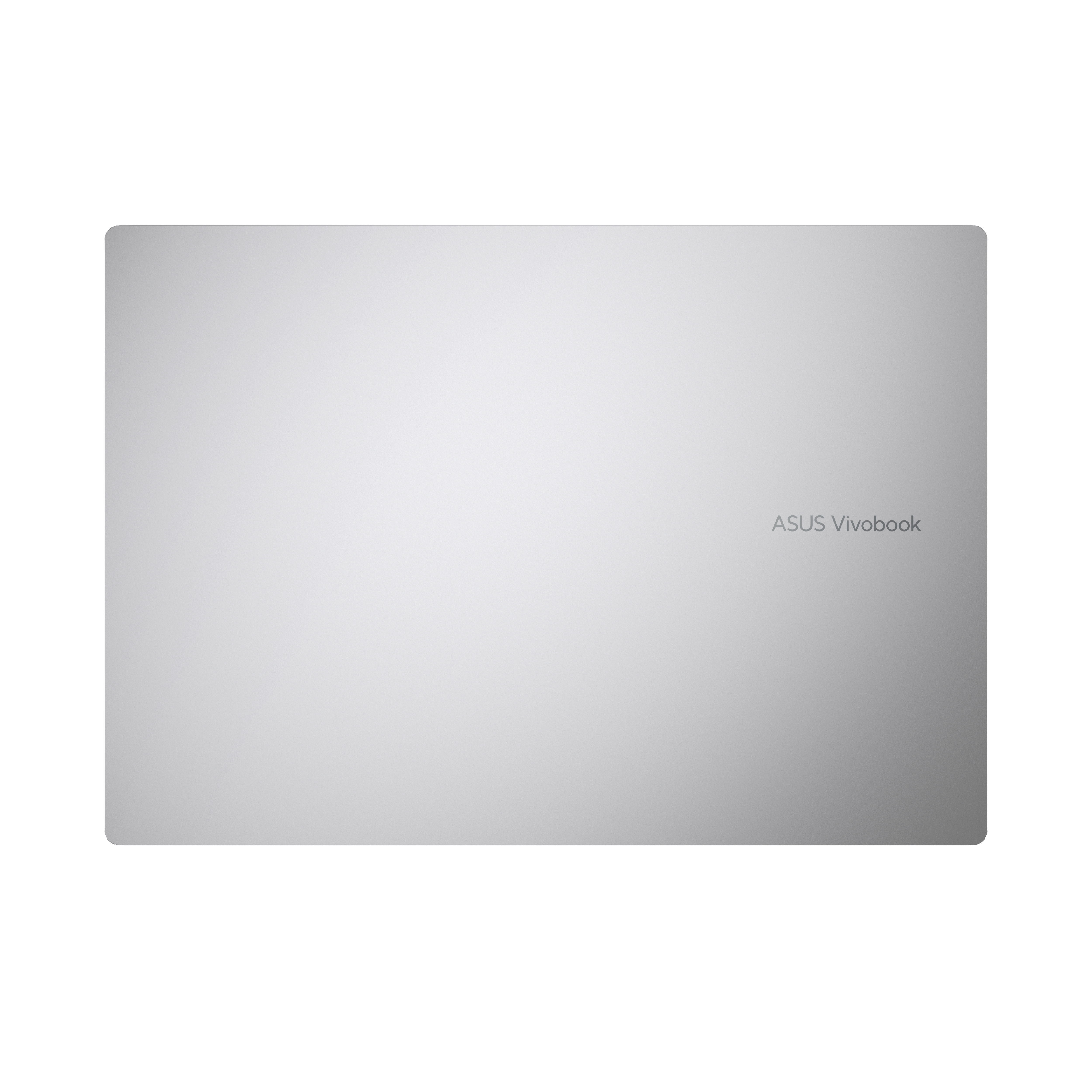 Srebrny laptop ASUS Vivobook, zamknięty, na białym tle.