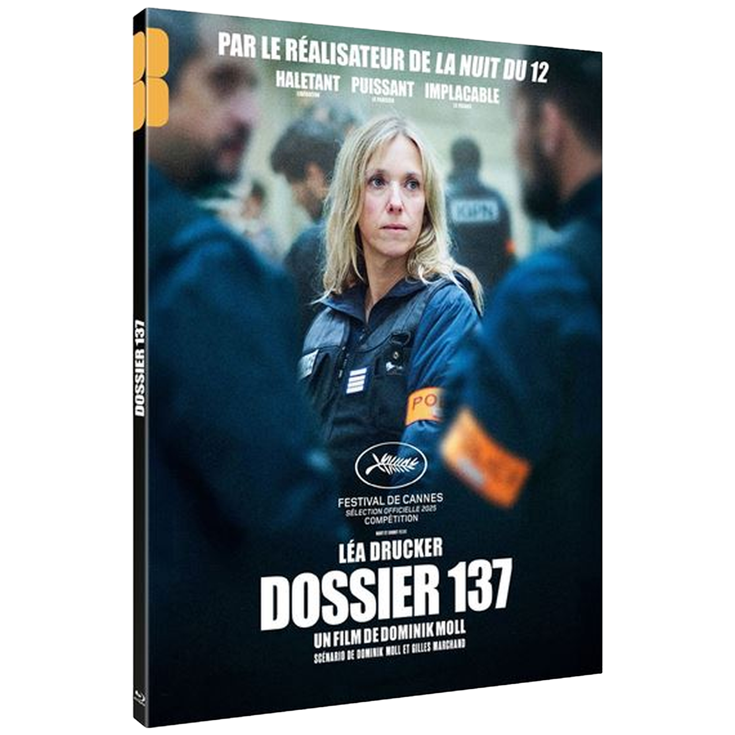 Couverture DVD de Dossier 137 avec Léa Drucker au premier plan, policiers derrière.