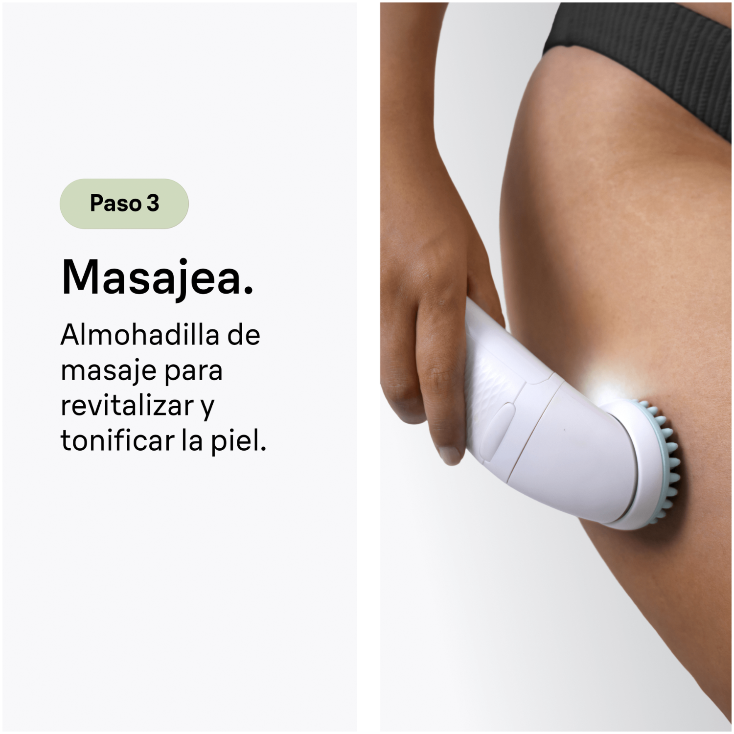 Paso 3. Masajea. Almohadilla de masaje para revitalizar y tonificar la piel.