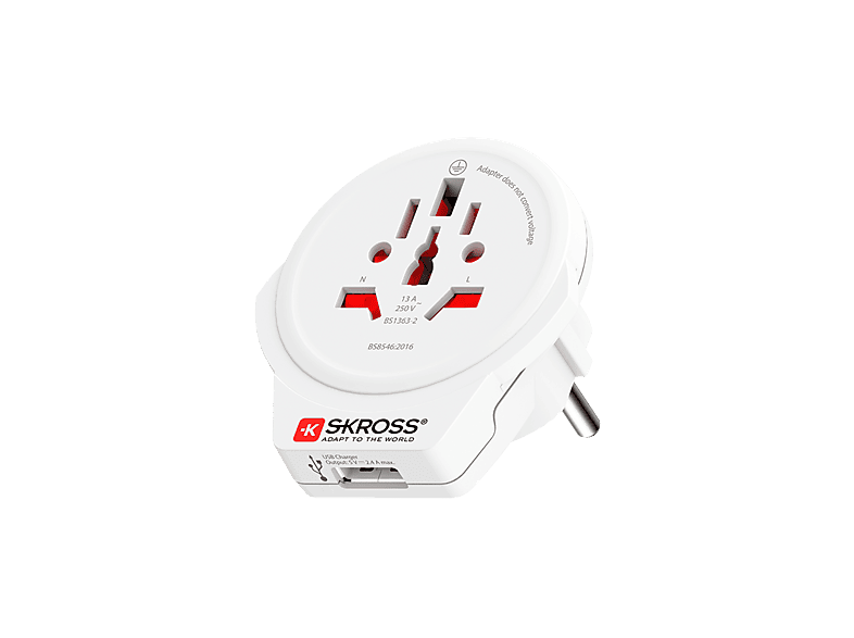 SKROSS 1.500266-E Reiseadapter EU (Schuko) mit USB Type-A