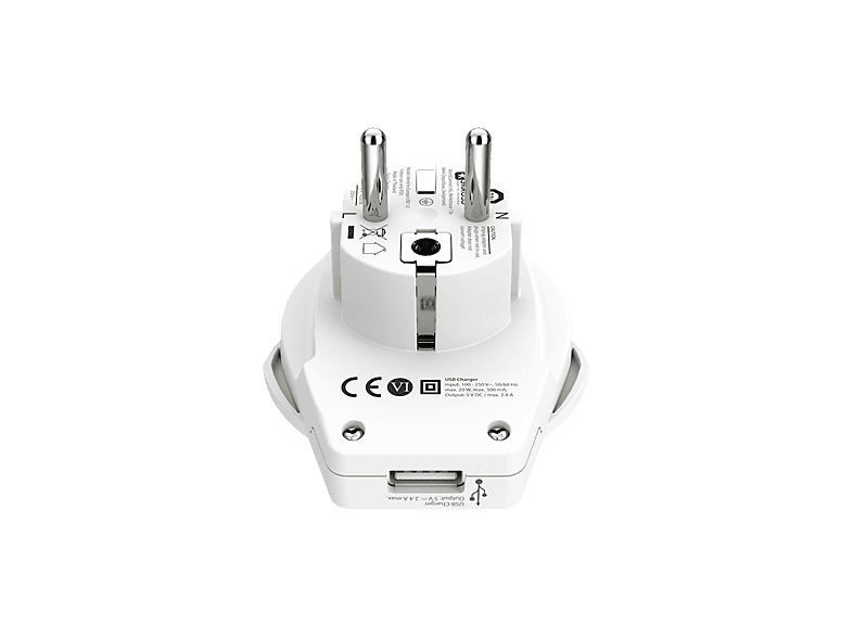 SKROSS 1.500266-E Reiseadapter EU (Schuko) mit USB Type-A — Foto 2 von 3