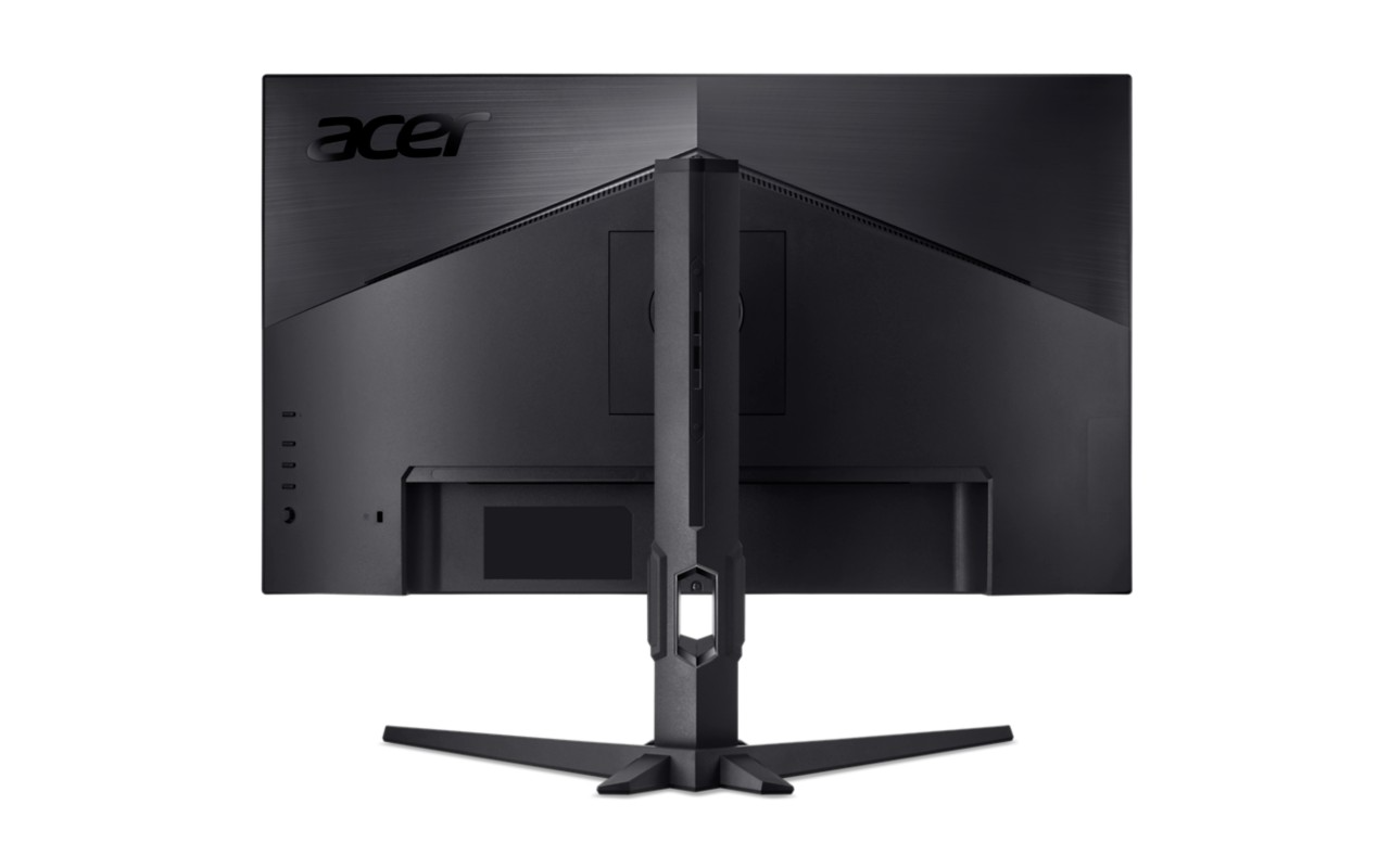 Fekete Acer monitor hátulnézete az állvánnyal.