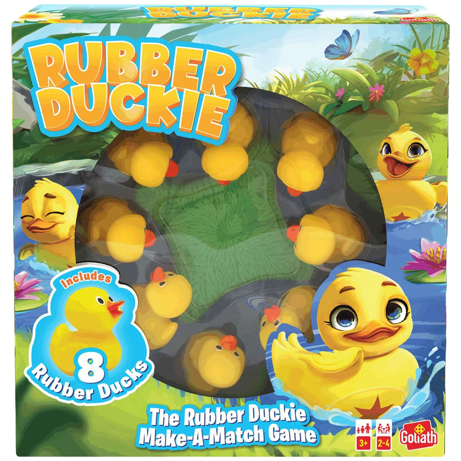 Game box with multiple yellow rubber duckies and the title 