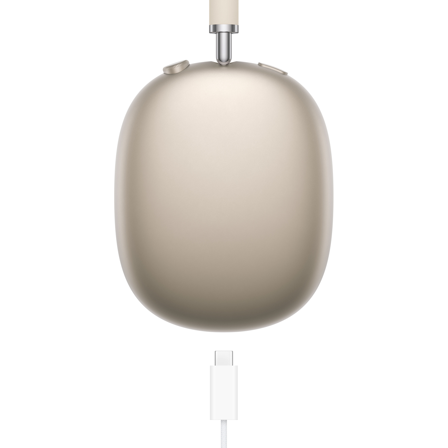 Gouden koptelefoon met USB-C kabel.